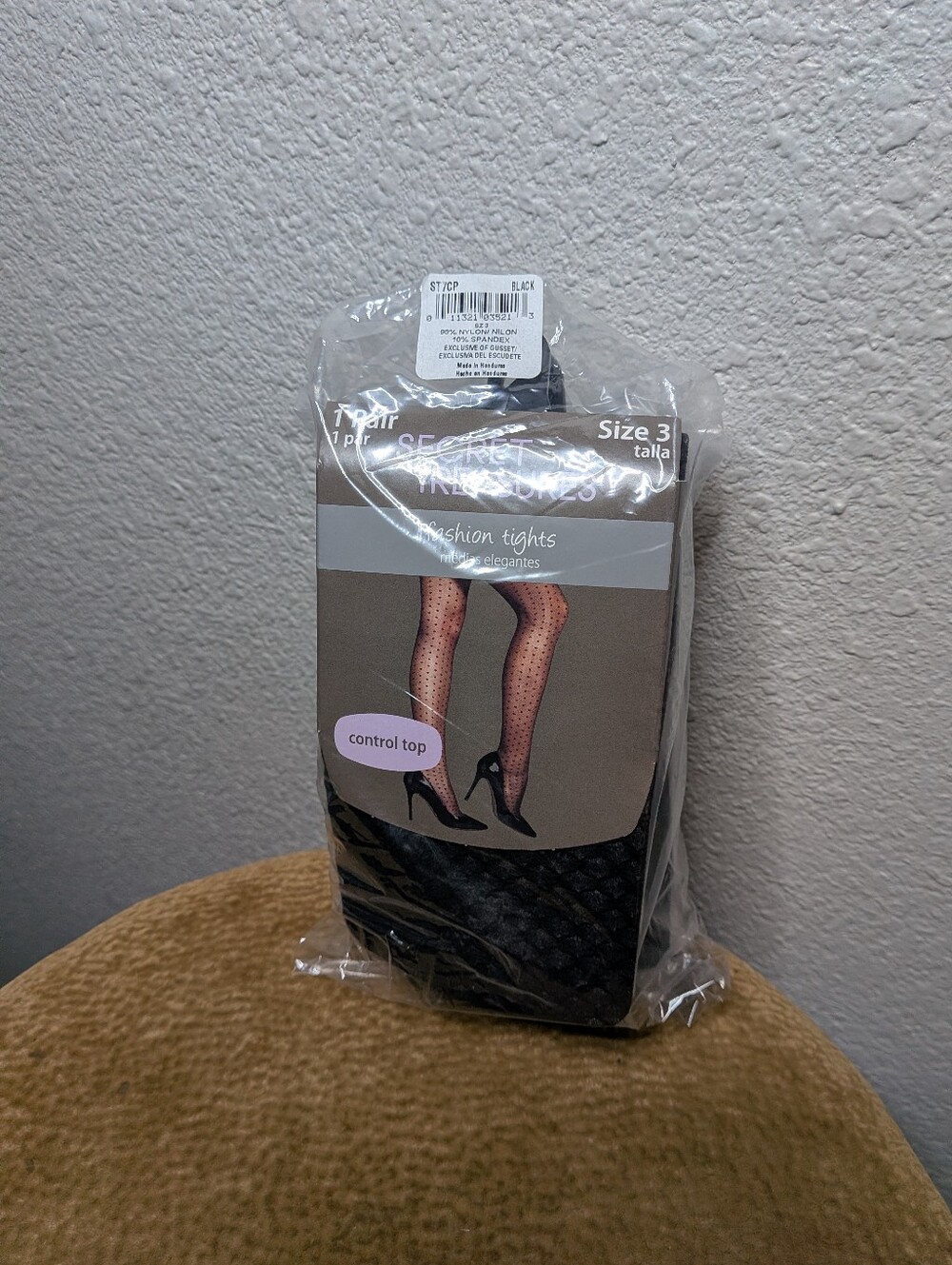 New Secret Treasures Black M 3 Mermaid Diamond Control Top Tights NWT